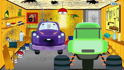 Voiture de course et Camion de pompiers - Voiture pour enfant - Dessins animés pour bébés français