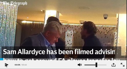 Sam Allardyce England manager for sale - undercover tapes