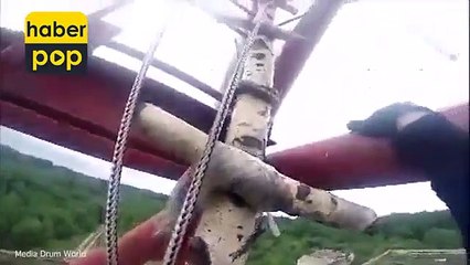 Bulutlarda selfie çekmek için 350 metrelik kuleye çıktı #Selfie