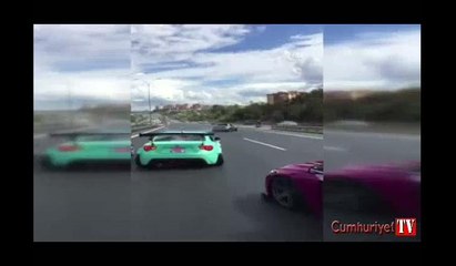 TEM’i kapatıp drift yaptılar