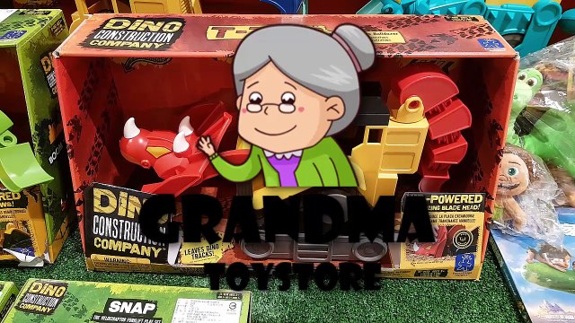 Unboxing TOYS Review/Demos - dino construction company kid powered bulldozing blade head
