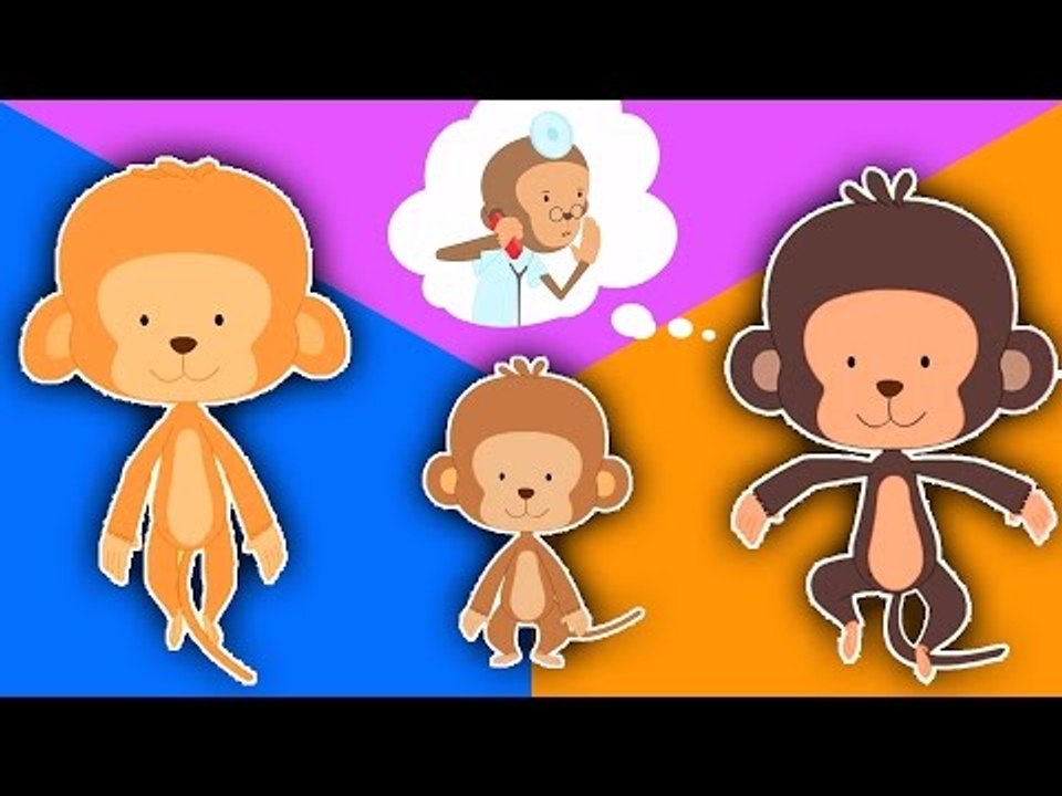 Five Little Monkeys sautant sur le lit | De bande dessinée pour les enfants | Popular Comptine