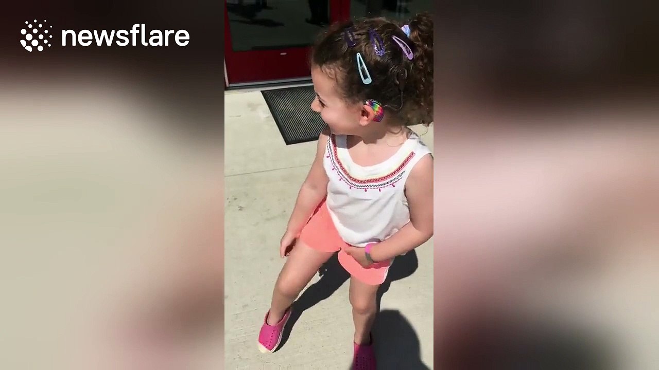 Girl, 5, hears properly for the first time outside hospital after getting cochlear implant
