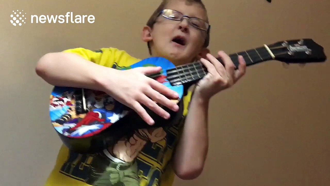 Boy, 8, who learned to walk again, against the odds, performs George Michael's Faith