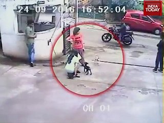 Woman and her daughter beaten up by a man in India