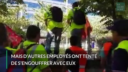 Des employés de l'usine Belfort forcent l'entrée du siège d'Alstom