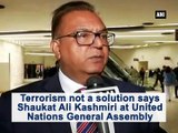 Terrorism not a solution says Shaukat Ali Kashmiri at United Nations General Assembly