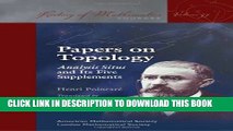 New Book Papers on Topology: Analysis Situs and Its Five Supplements (History of Mathematics)