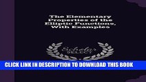 New Book The Elementary Properties of the Elliptic Functions, with Examples