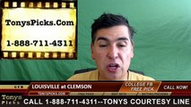 Clemson Tigers vs. Louisville Cardinals Free Pick Prediction NCAA College Football Odds Preview 10-1-2016