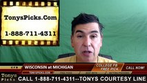 Michigan Wolverines vs. Wisconsin Badgers Free Pick Prediction NCAA College Football Odds Preview 10-1-2016