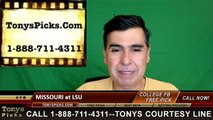 LSU Tigers vs. Missouri Tigers Free Pick Prediction NCAA College Football Odds Preview 10-1-2016