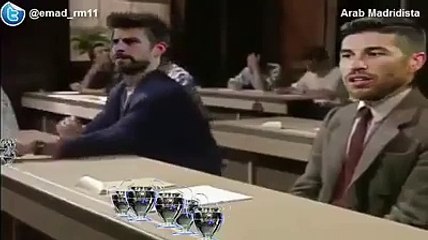 Hahaha Ramos trolling Pique ..