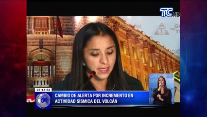 Cambio de alerta por incremento en actividad sísmica del volcán