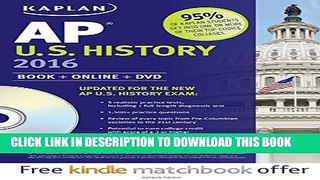 New Book Kaplan AP U.S. History 2016: Book + DVD (Kaplan Test Prep)