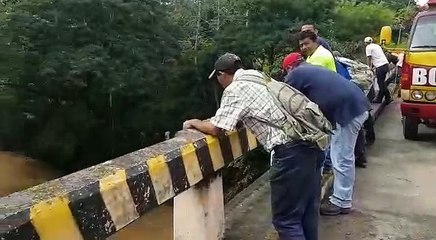 Por esquivar un bache, cayó en un río el Copán