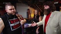 Stephanie McMahon, Mick Foley, Kevin Owens and Seth Rollins Backstage Segment
