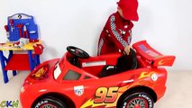 Unboxing Disney Cars Lightning McQueen Battery-Powered Ride On Car 12V Test Drive  Ckn Toys