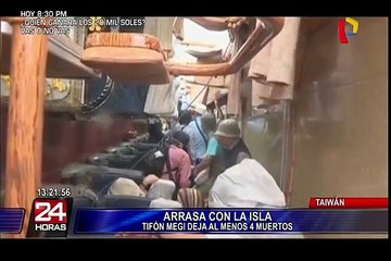 El tifón “Megi” arrasa con la isla de Taiwán