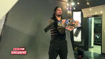 wwe smackdown - Roman Reigns is photographed with his new United States Championship Sept 26, 2016