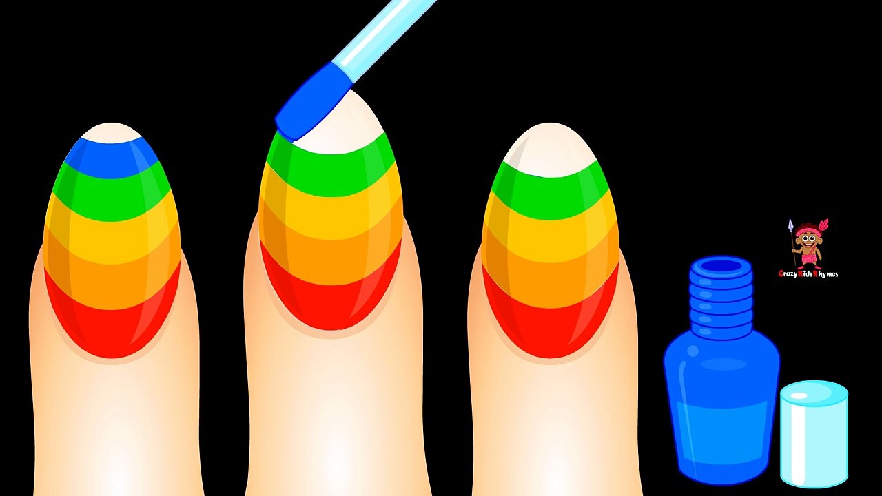 How to Learn Colors with Surprise Nail Arts, Colours to Children Kids Toddlers, Nail Polish Video