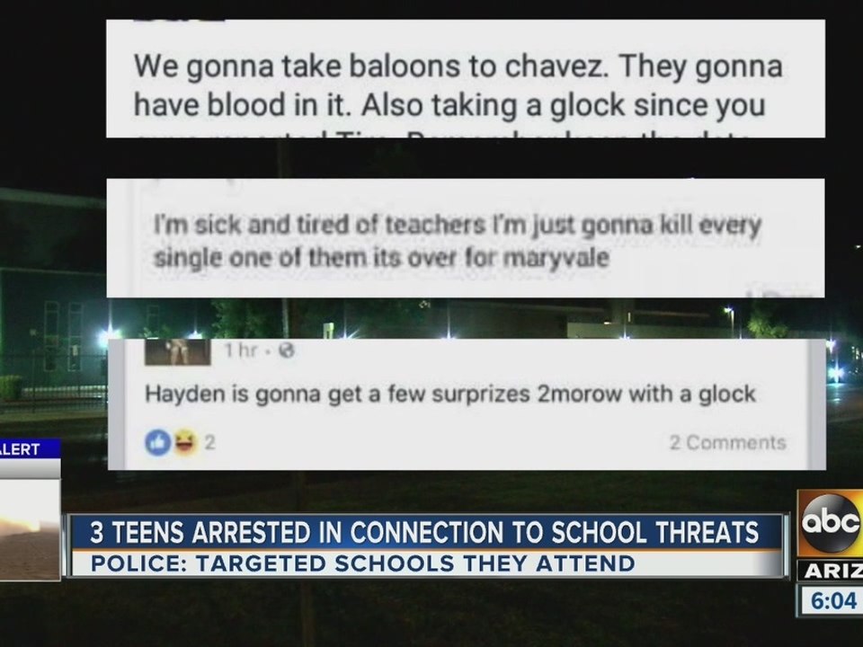 Three arrested after several school threats received at Valley schools