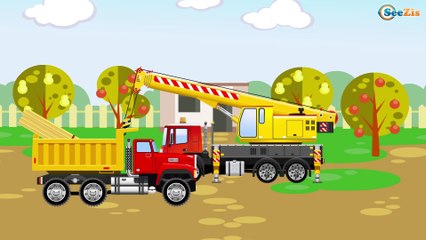 Мультики про машинки - Грузовик и Кран - Строительные Машинки - Мультфильмы для детей