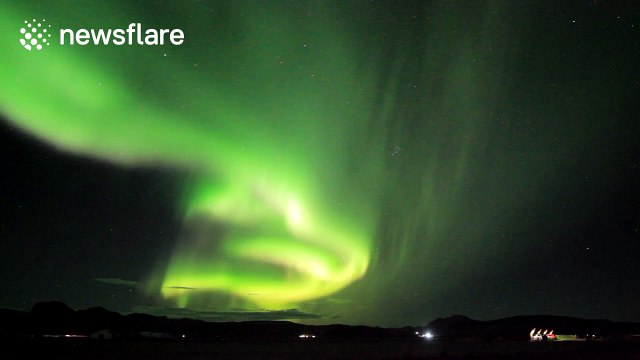Spectacular aurora borealis observed in southern Iceland