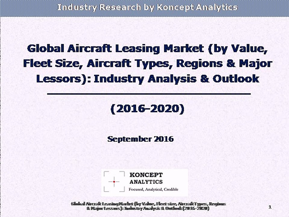 Global Aircraft Leasing Market : Industry Analysis & Outlook (2016-2020) - Koncept Analytics