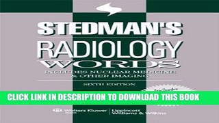 Collection Book Stedman s Radiology Words: Includes Nuclear Medicine and Other Imaging (Stedman s