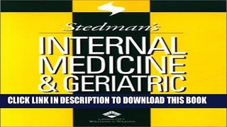 New Book Stedman s Internal Medicine and Geriatric Words