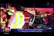 Volcadura de cúster deja un muerto y 15 heridos en la Panamericana Sur