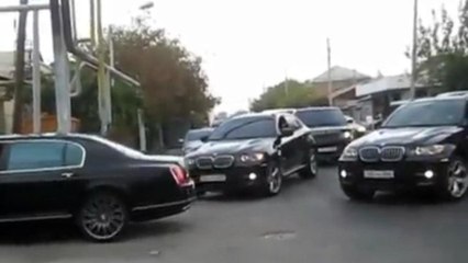 Armenian Mafia. Cars Cortege. Wedding in Yerevan