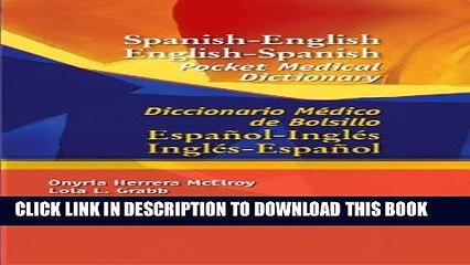 Collection Book Spanish-English English-Spanish Pocket Medical Dictionary: Diccionario MÃ©dico de