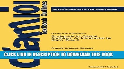 [PDF] Studyguide for Clinical Audiology: An Introduction by Stach, Brad A. Full Online