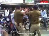 UP: Policemen beat an army man & his wife on road in Akbarpur, Kanpur Dehat