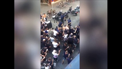 Crazy Lyon Fans Fight With Police In Sevilla!
