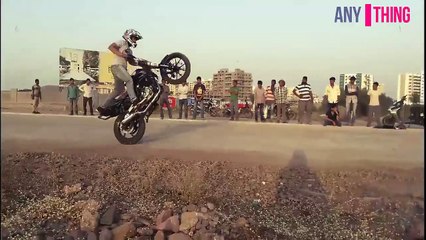 || ANYTHING || EXTREME BIKE STUNTS BY D Y PATIL STUDENTS SHEKHAR AND MUSTAFA