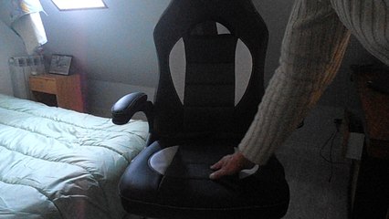 P9280001 Fauteuil de bureau RACING SPORT Noir / Gris Rembourrage Épais - Hauteur Réglable - Pivotante TECTAKE