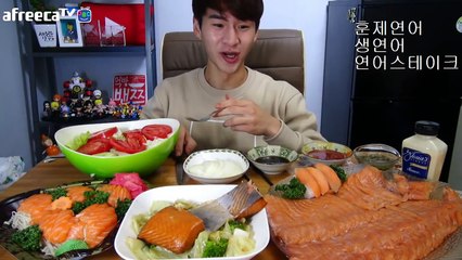 [ENG SUB] 밴쯔▼ Triple Salmons!!! 연어삼총사 먹방!!! 151013