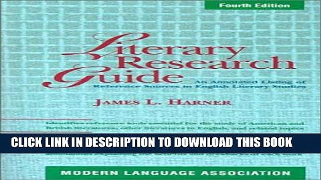 [PDF] Literary Research Guide: An Annotated Listing of Reference Sources in English Literary
