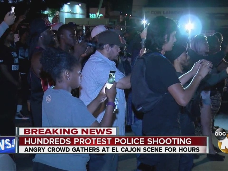 Hundreds protest El Cajon police shooting