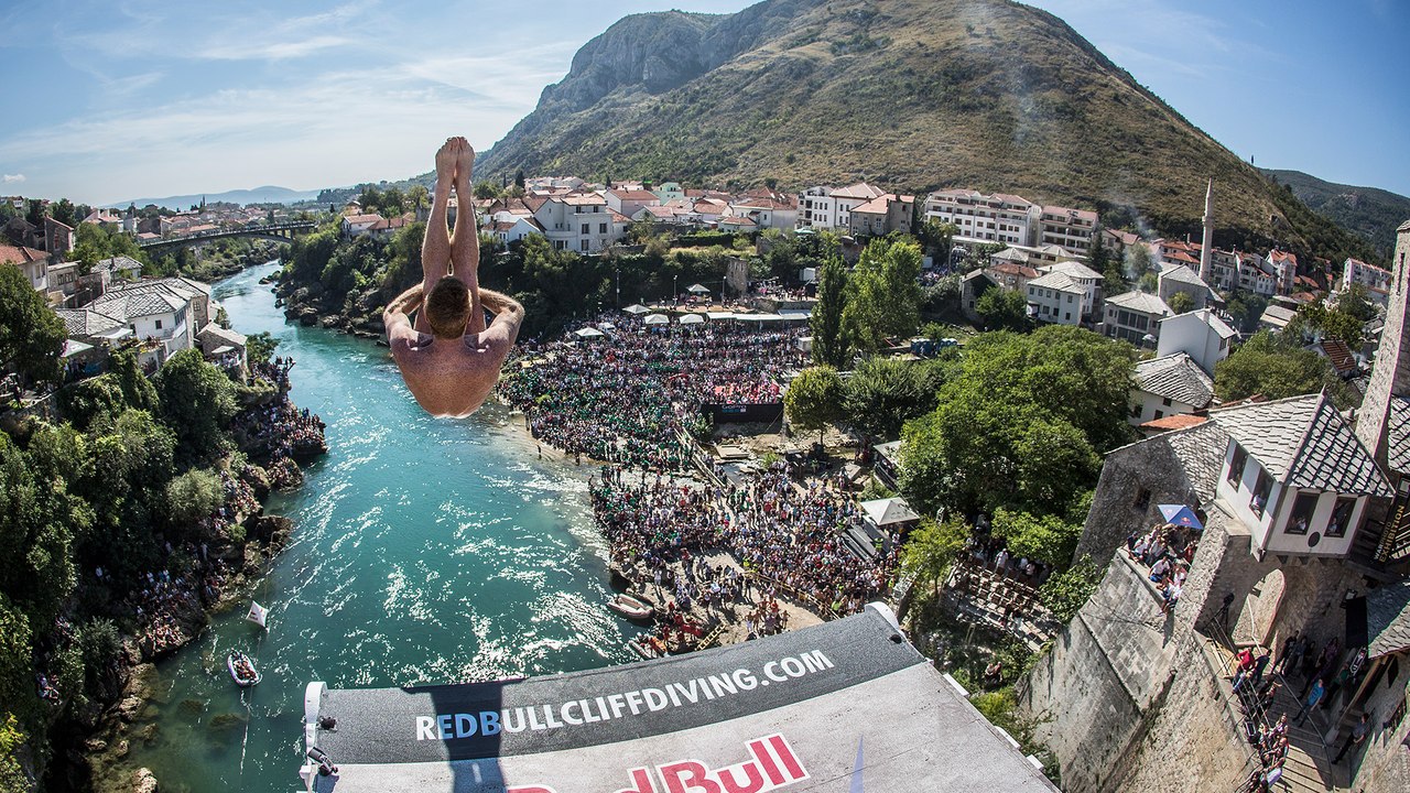Top 3 Cliff Dives Off the Stari Most Bridge | Cliff Diving World Series 2016