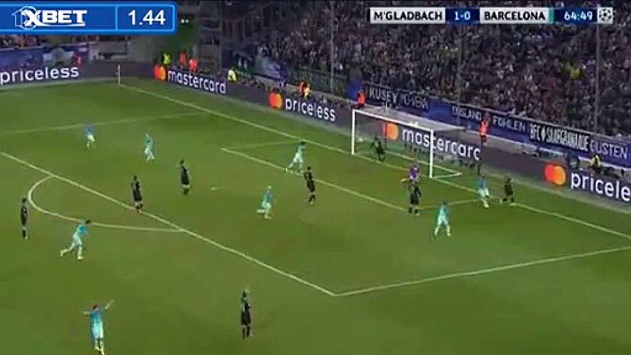 1-1 Arda Turan Brilliant Goal HD - Borussia Monchengladbach vs FC Barcelona - Champions League - 28/09/2016