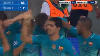 Gerard Piqué Goal HD - Monchengladbach 1-2 Barcelona - 28-09-2016