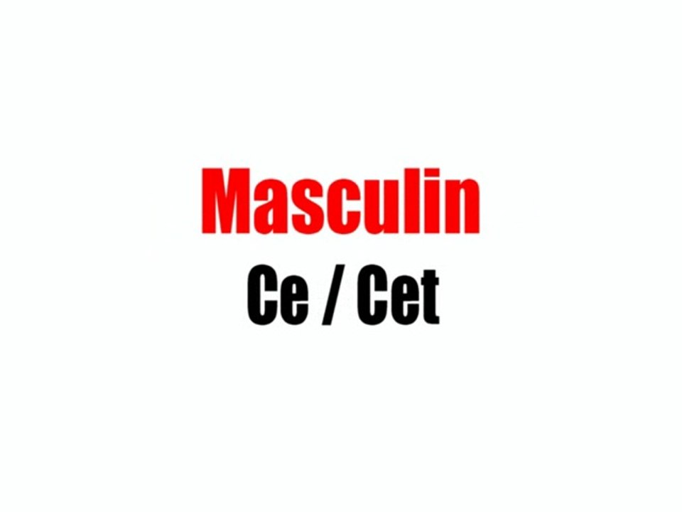 Learn French - Adjectifs demonstratifs