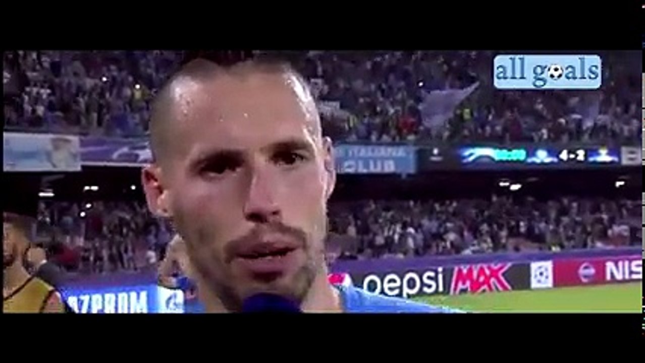 Napoli-Benfica 4-2  intervista dopo gara Marek Hamsik