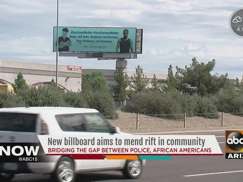 Civil rights activists put up billboard to promote anti-racism