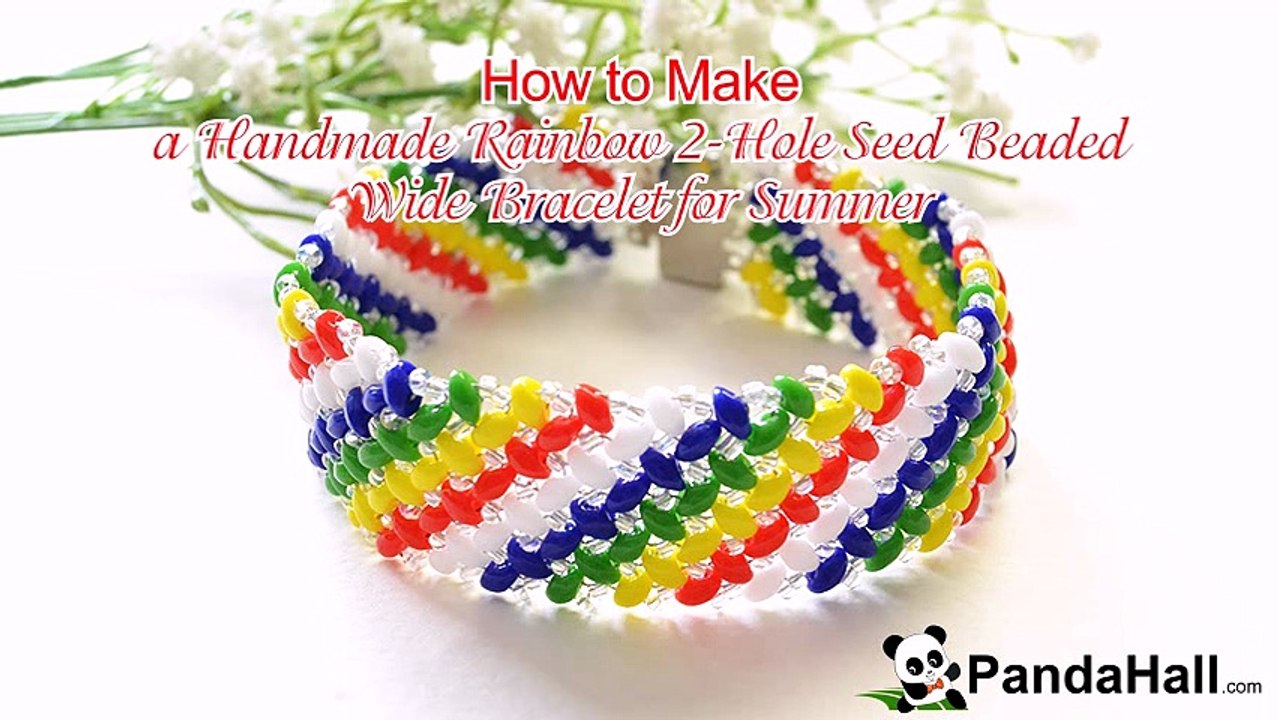 Vidéo 46(P) Comment faire un bracelet avec perles de rocaille 2 trous