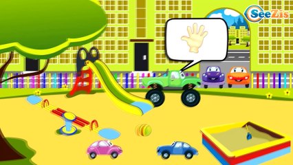 Jeu d'assemblage - Pelleteuse! Dessins animé Compilation - Voiture de police et Voiture de course